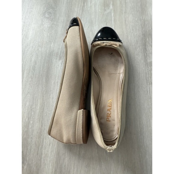 PRADA Women's Canvas Colorblock Flats Shoes Size 8.5 Designer Luxury - Picture 4 of 10